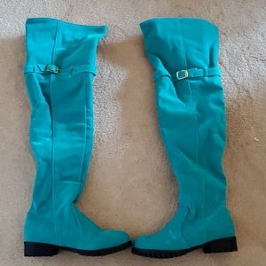 Imitation sued thigh high boots 7.5